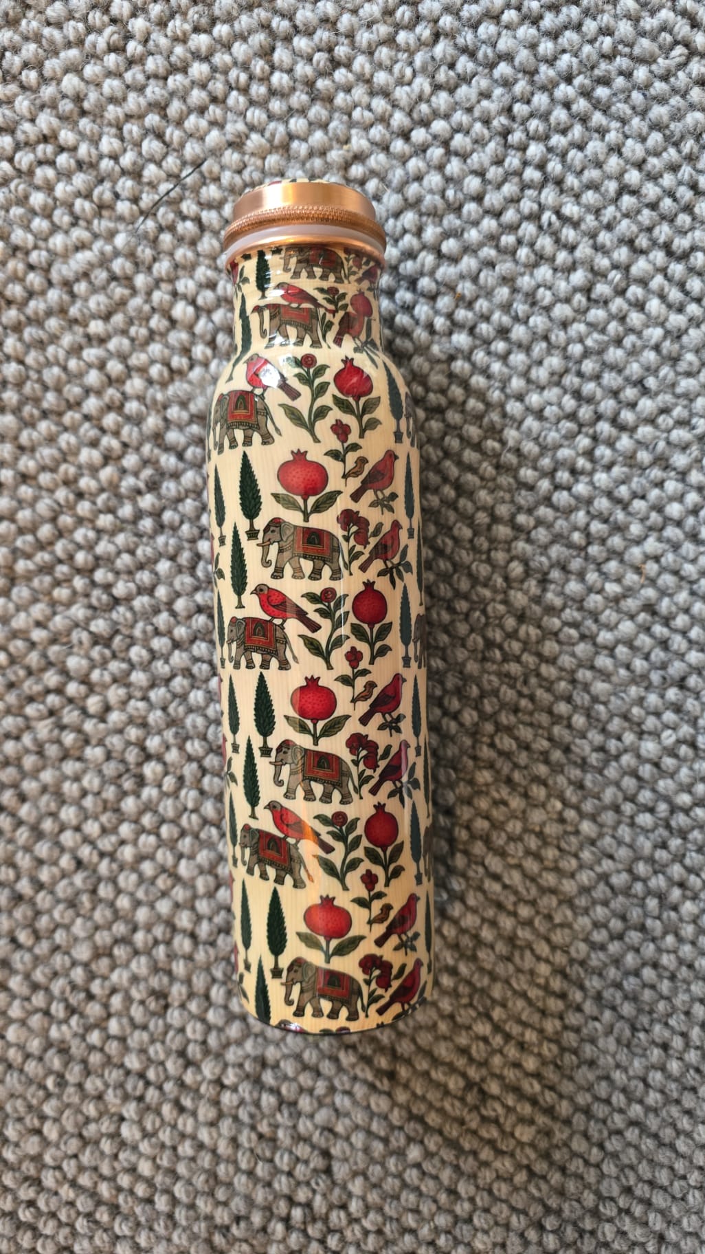 Copper drink bottle (Elephants)